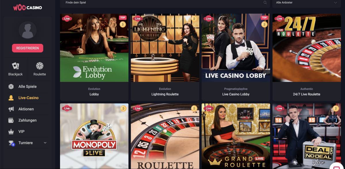 woo live casino